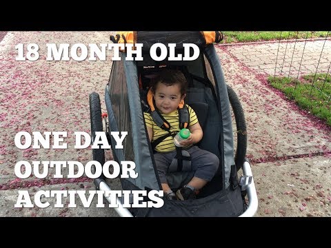 ONE DAY OUTDOOR ACTIVITIES | 18 MONTH OLD | JOGGING | PLAY WATER FOUNTAIN | OUTDOOR SWIMMING POOL