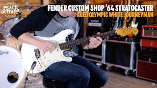 Video thumbnail for No Talking...Just Tones | Fender Custom Shop Limited '64 Strat Journeyman Aged Olympic White by Peach Guitars