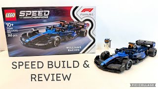 YouTube thumbnail: 2025 LEGO Speed Champions 77249 Williams Racing FW46 F1 Race Car SPEED BUILD & REVIEW!!!