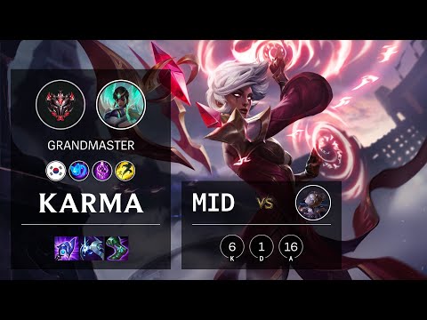 Karma Mid vs Orianna - KR Grandmaster Patch 11.23