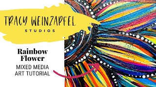 Rainbow Flower (Beginner Acrylic Painting Flower Art Journal Tutorial)