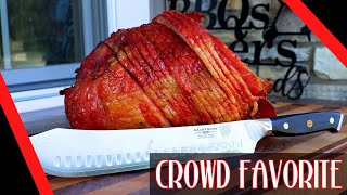 Whiskey Glazed Ham On Pellet Smoker
