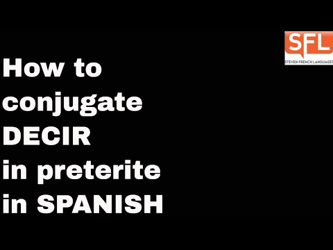 How to conjugate DECIR (to say) in the preterite tense in Spanish
