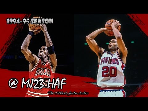 Michael Jordan vs Allan Houston Highlights Bulls vs Pistons (1995.04.12) - 60pts in All, Shootout!