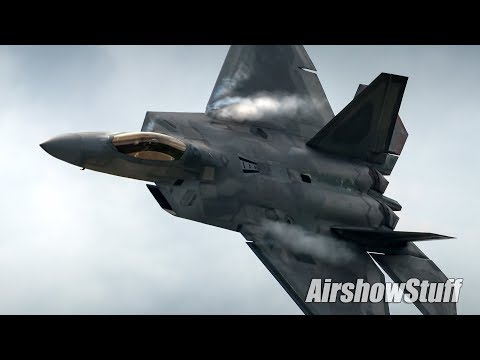 F-22 Raptor Clips - Demo and Heritage Flight - Terre Haute Airshow 2018