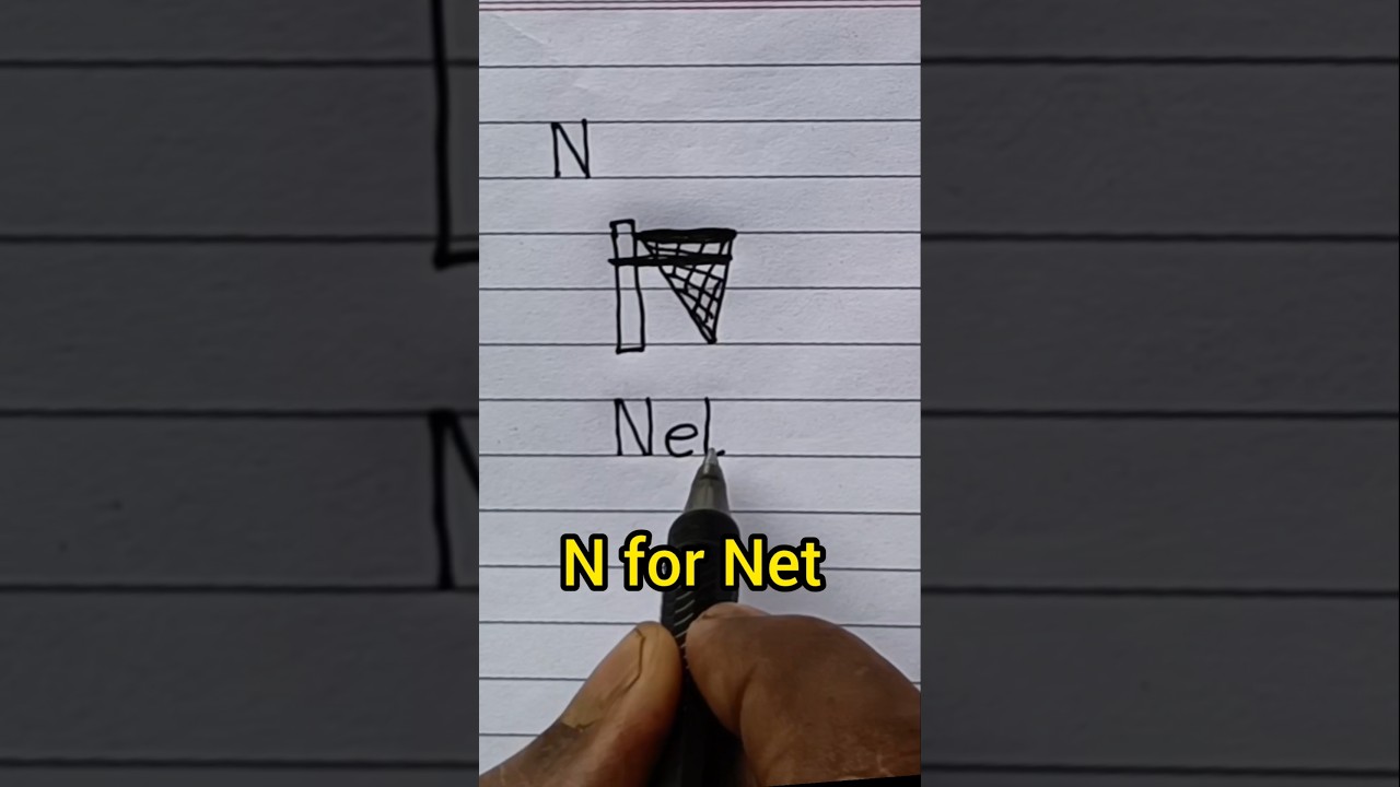 N for Net | How to draw a picture of Alphabet letter N | #shorts #short #shortsvideo