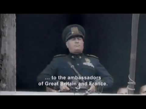 Mussolini Declaration of War Britain and France(1440p) Remastered