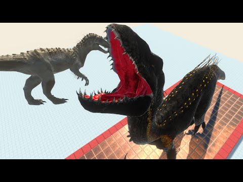 INDORAPTOR Eats Feeds Slow Motion (Dinosaurs) - Animal Revolt Battle Simulator