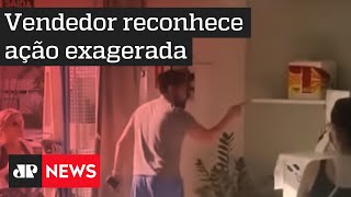 Vendedor perde a linha com funcionária que pediu para ele usar a máscara