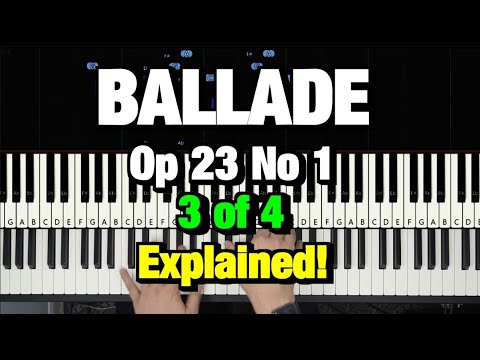 CHOPIN - BALLADE NO. 1 IN G MINOR - PIANO TUTORIAL (HOW TO PLAY LESSON) (Part 3 of 4)