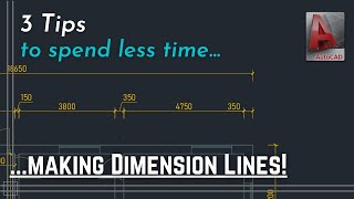Autocad - 3 Tips to insert dimension lines quicker and more efficient!