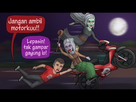Nenek Hantu Curi Motor Rizky - Crazy racer Full video  #HORORKOMEDI | Kartun Lucu Hantu Indonesia