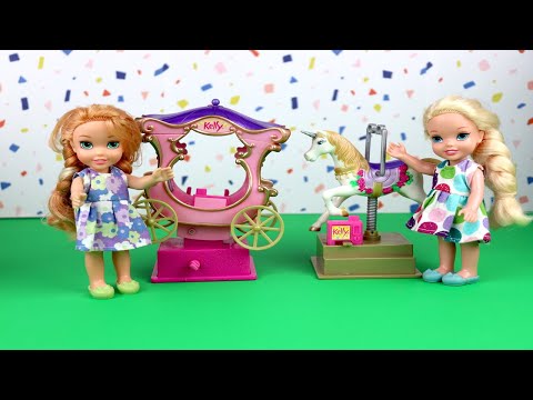 Play Time Toy Shop! Annia and Elsia shop for toys -merry go round - carousel - rides