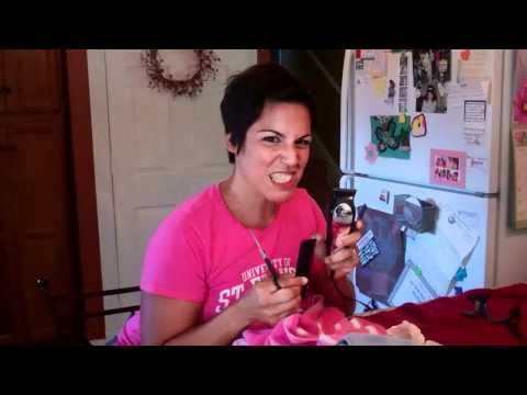 Meet Olivia. Olivia REALLY wants to cut Garrett's hair.