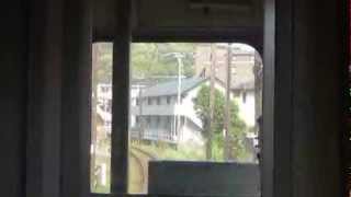 【熊本電鉄】　ケロロ軍曹ラッピング仕様の５０００系からの前面展望　上熊本～北熊本