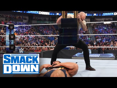 Happy Corbin uses Andre the Giant trophy to attack Madcap Moss: SmackDown, May 13, 2022