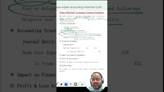 Bad Debt Accounting Journal Entry Explained in Hindi | CA Foundation #shorts