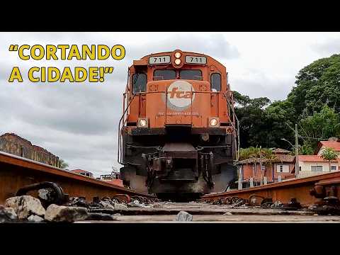 🚂 DIRETO DA CABINE! Trem Atravessando o Centro de Perdões MG