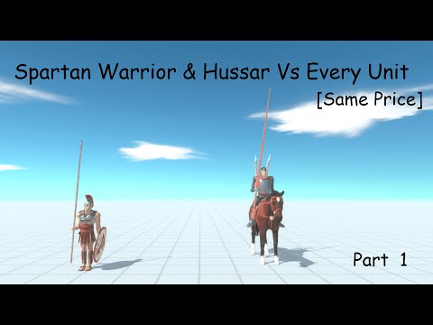 Spartan Warrior & Hussar Vs Every Unit [Same Price] Part 1 ARBS |Animal Revolt Battle Simulator