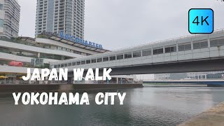[Japan Walk 4K] japan walking tour in yokohama city in the rain japan 4K60fps