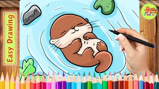 How to Draw an Otter | Fun & Easy Step-by-Step Tutorial for Kids | Doodle Dreamers