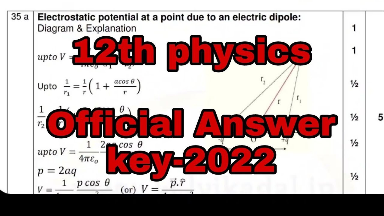12th physics official Answer key-2022@vivekmathsscience1013