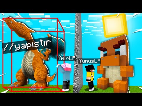 Minecraft'ta Kardeşimi Yapı Kapışmasında HİLE İle Trolledim!!