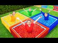 Four Colors Water Balloons Challenge