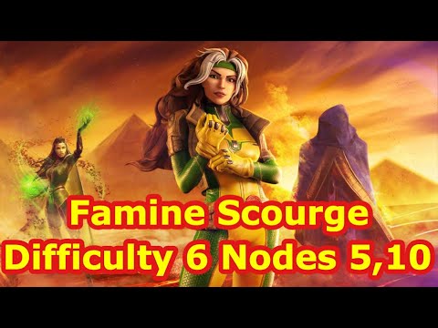 Famine | Difficulty 6: Node 5 and 10 One Shot | Rogue Unlocked | Marvel Strike Force - Free to Play