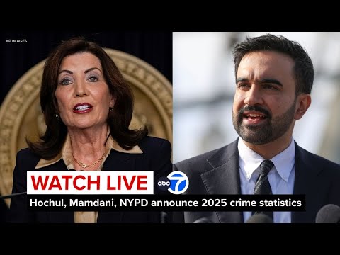 LIVE | NYC Mayor Zohran Mamdani, Gov. Hochul, NYPD Commissioner Tisch present 2025 crime statistics