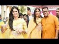 Katrina Kaif Attends Anurag Basu S Saraswati Puja Basant Panchmi Celebrations