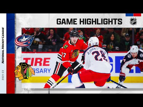 Blue Jackets @ Blackhawks 2/17 | NHL Highlights 2022