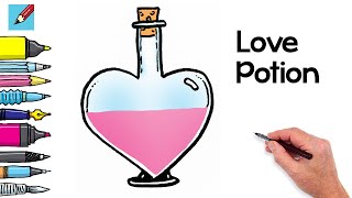 How to Draw a Love Potion Bottle Real Easy