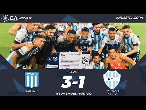 32avos: Racing 3 - Gimnasia y Tiro de Salta 1