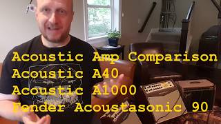 Video thumbnail for Acoustic Amp Comparison: Acoustic A40 vs Acoustic A1000 vs Fender Acoustasonic 90 by Cody Weathers