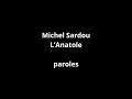 Michel Sardou-L'anatole-paroles