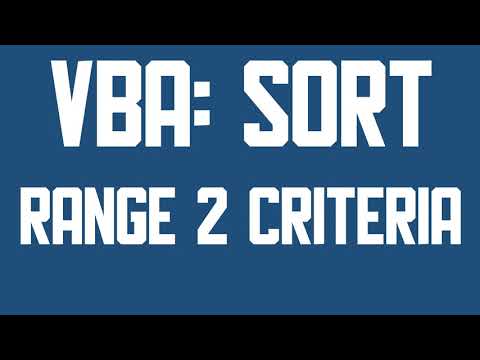 VBA Sort range with two criteria