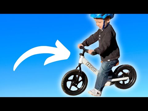 KRIDDO Toddler Balance Bike 2 Year Old, Age 24 Months to 5 Years Old, 12 Inch Push Bicycle with Customize Plate (3 Sets of Stickers Included), Steady Balancing, Gift Bike for 2-3 Boys Girls - Watch Product Video