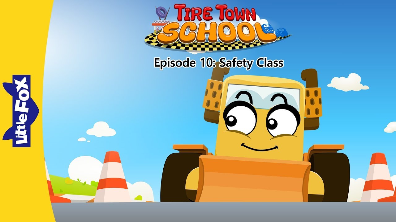 Tire Town School 10 | Safety Class | Cars | Little Fox | Animated Stories for Kids