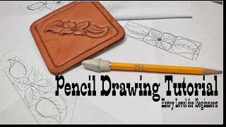 preview picture of video 'Pencil drawing tutorial how to draw designs on paper for beginners entry level for leather tooling'
