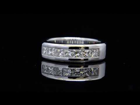 1.25 Carat Princess Cut Channel Set Men's Diamond Band