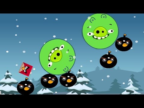 Angry Birds Kick Out Green Pigs - BOMBER HELP SMALL RED KICK GIANT PIGS!