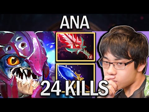 Slark Dota 2 Gameplay Ana with 24 Kills and Bloodthorn