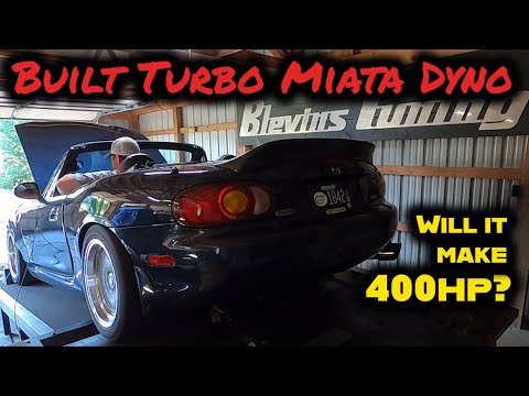High Boost Turbo Miata DYNO : GTX2860r 20+psi loud spool!!