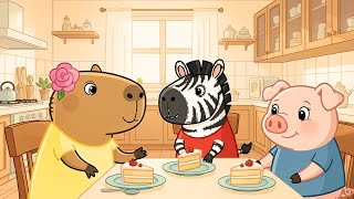 Luna a capivara e Zila a zebra - A FESTA DE ANIVERSARIO   Desenho Educativo Infantil