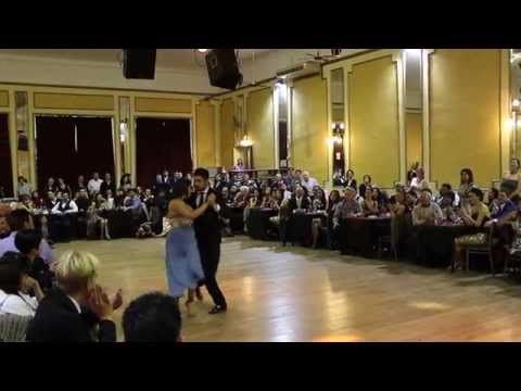  Maria Ines Bogado  and  Sebastian Jimenez  are  dancing  to  "  Pobre Flor  "  by  Alfredo De Angelis