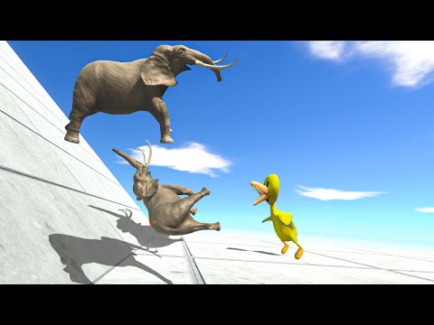 Falling Ramp/Stairs with Rainbow Friends - Animal Revolt Battle Simulator