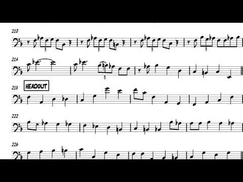 Paul Chambers - blue spring shuffle (blues in F) bass transcription