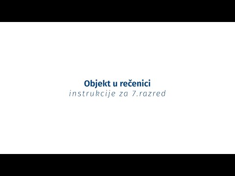 Instrukcije iz jezika - 7. razred - Objekt u rečenici