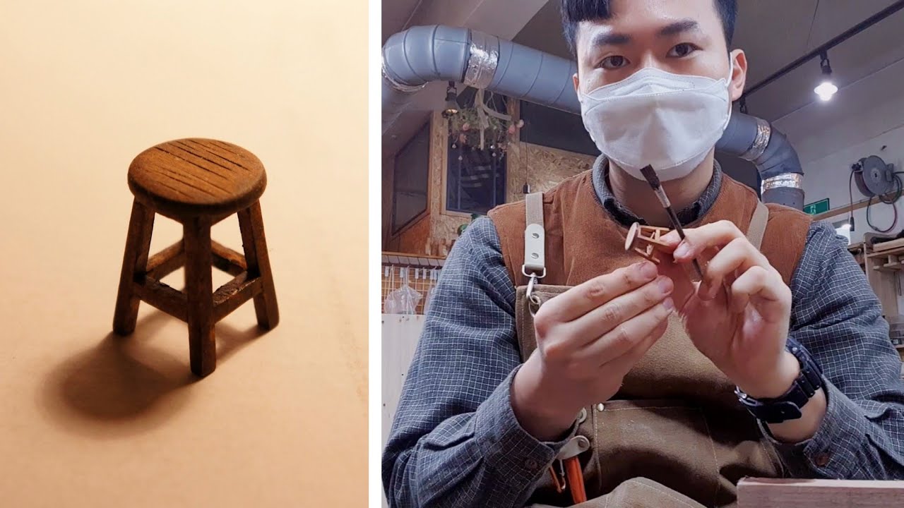 Making Miniature Wooden Stool(DIY)